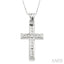 Channel Set Cross Diamond Fashion Pendant