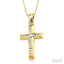 Channel Set Cross Diamond Fashion Pendant
