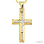 Channel Set Cross Diamond Fashion Pendant