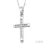 Channel Set Cross Diamond Fashion Pendant