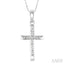 Channel Set Cross Diamond Fashion Pendant