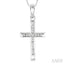 Channel Set Cross Diamond Fashion Pendant
