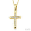 Channel Set Cross Diamond Fashion Pendant