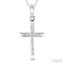 Channel Set Cross Diamond Fashion Pendant
