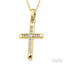 Channel Set Cross Diamond Fashion Pendant