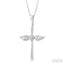 Angel Wings Cross Petite Diamond Fashion Pendant
