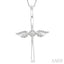 Angel Wings Cross Petite Diamond Fashion Pendant