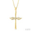 Angel Wings Cross Petite Diamond Fashion Pendant