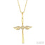 Angel Wings Cross Petite Diamond Fashion Pendant
