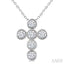 6 Stone Bezel Cross Diamond Fashion Pendant