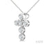 6 Stone Bezel Cross Diamond Fashion Pendant