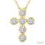 6 Stone Bezel Cross Diamond Fashion Pendant
