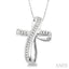 Channel Set Cross Diamond Fashion Pendant
