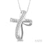 Channel Set Cross Diamond Fashion Pendant