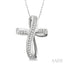 Channel Set Cross Diamond Fashion Pendant