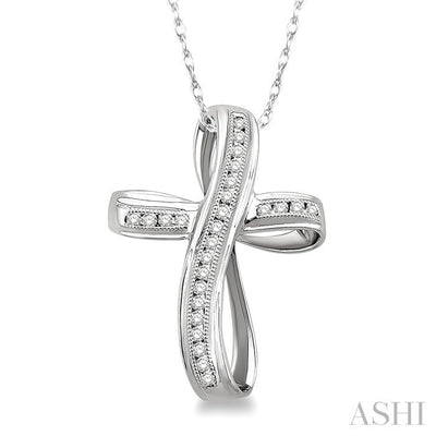 Channel Set Cross Diamond Fashion Pendant