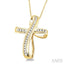 Channel Set Cross Diamond Fashion Pendant