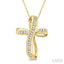 Channel Set Cross Diamond Fashion Pendant
