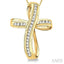 Channel Set Cross Diamond Fashion Pendant