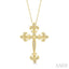 Cross Fleur De Lis Diamond Fashion Pendant