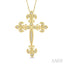 Cross Fleur De Lis Diamond Fashion Pendant