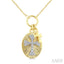 Cross Charm Fluted Diamond Fashion Pendant