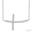 Sideway Cross Petite Diamond Fashion Pendant