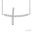 Sideway Cross Petite Diamond Fashion Pendant