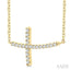 Sideway Cross Petite Diamond Fashion Pendant