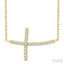 Sideway Cross Petite Diamond Fashion Pendant