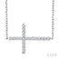 Sideway Cross Petite Diamond Fashion Pendant