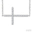 Sideway Cross Petite Diamond Fashion Pendant