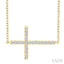 Sideway Cross Petite Diamond Fashion Pendant