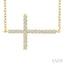 Sideway Cross Petite Diamond Fashion Pendant