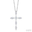 Marquise Shape 6 Stone Cross Diamond Fashion Pendant