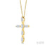 Marquise Shape 6 Stone Cross Diamond Fashion Pendant