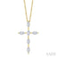 Marquise Shape 6 Stone Cross Diamond Fashion Pendant