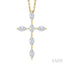 Marquise Shape 6 Stone Cross Diamond Fashion Pendant