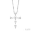Pear Shape 6 Stone Cross Diamond Fashion Pendant