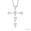 Pear Shape 6 Stone Cross Diamond Fashion Pendant