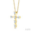 Pear Shape 6 Stone Cross Diamond Fashion Pendant