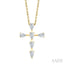 Pear Shape 6 Stone Cross Diamond Fashion Pendant
