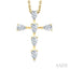 Pear Shape 6 Stone Cross Diamond Fashion Pendant
