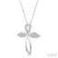 Angel Wings Cross Diamond Fashion Pendant