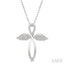 Angel Wings Cross Diamond Fashion Pendant