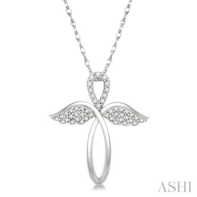 Angel Wings Cross Diamond Fashion Pendant