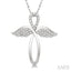 Angel Wings Cross Diamond Fashion Pendant