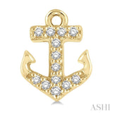 1/10 Ctw Anchor Round Cut Diamond Petite Fashion Earring in 10K Yellow Gold