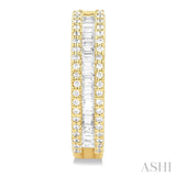 1/2 ctw Baguette and Round Cut Diamond Fashion Hoop Earring in 14K Yellow Gold