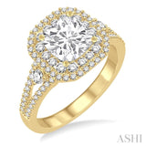 3/4 Ctw Diamond Semi-mount Engagement Ring in 14K Yellow Gold